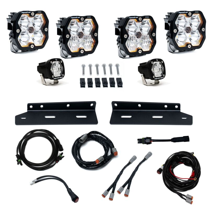 Ford Raptor Fog Light Pocket Kit - Baja Designs - Squadron Pro 2.0/S1 - Clear - `21-`25